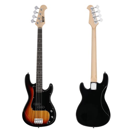 LALAHO Kit de Guitare Basse Électrique avec Amplificateur de Basse 20 Watts, Micros Ouverts Doubles pour 4 Cordes