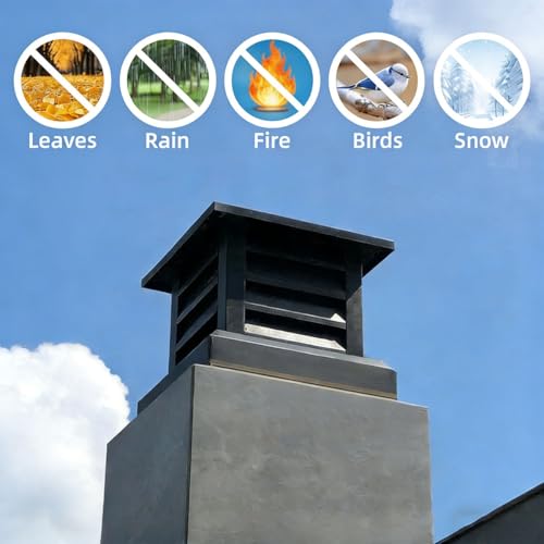 Aluminiowa osłona komina, przeciwdeszczowa czapka kominkowa(12")