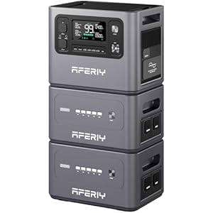 AFERIY 2800 W Set Power Station 2048 Wh, with 2048 Wh 2 Expansion Battery, 1.5 Hours Quick Charge, 13 Outputs, Pure Sine Wave 230 V, 6144Wh LiFePO4 Solar Generator for Camping/Home Office 20