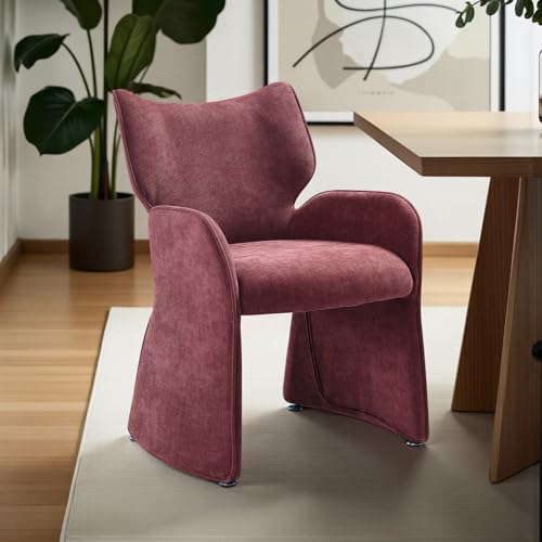 Alicia Modern Curved Back Plum Upholstered Dining Chair -