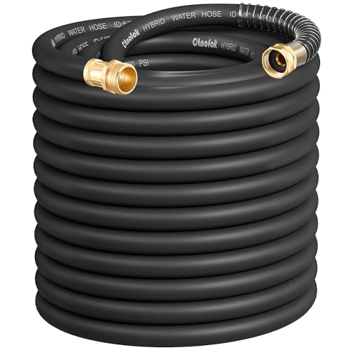 otnofok Heavy Duty Garden Hose 100 ft x 5/8", 5-Layer Hybrid Water Hose