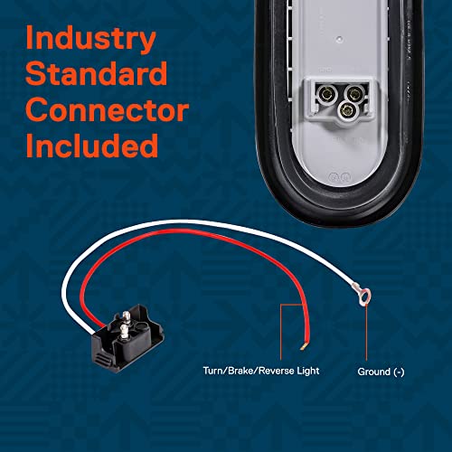 6" White Oval Led Reverse Trailer Tail Light [Dot Fmvss 108] [Sae (2) R] [24 Led] [Grommet & Plug Included] [Ip67 Waterproof] [Back Up Signal] Trailer Lights For Boat Trailer Rv Trucks #TOP1