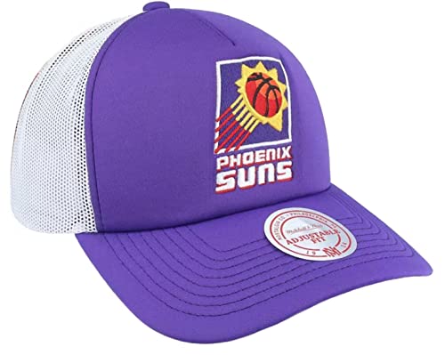 Mitchell & Ness Phoenix Suns Off The Backboard Trucker Mesh Snapback Adjustable Hat Cap - Purple