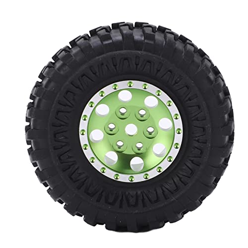 Roues RC en alliage d'aluminium vert et pneus caoutchouc durables pour Axial SCX24 1/24