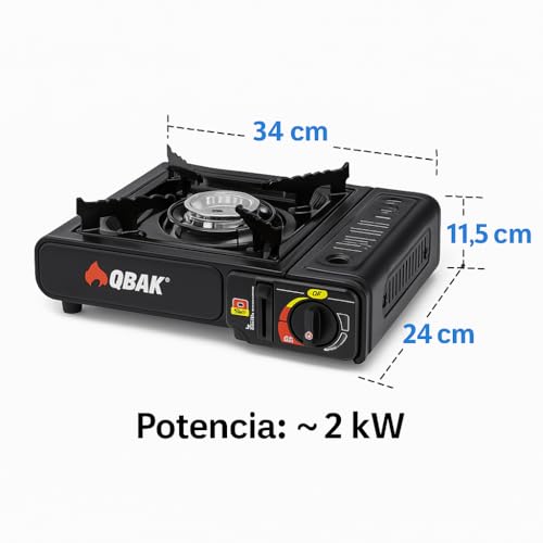 Miniatura 2 de Cocina De Gas Portátil Butano Con Encendido Piezoeléctrico Y Estuche Incluye 3 Cartuchos Ideal Para Camping Emergencias Picnic 2kw De Potencia