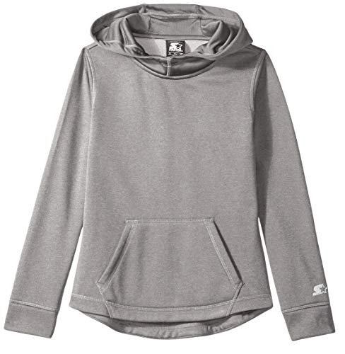 Starter Girls' AUTHEN-TECH Pullover Hoodie, Amazon Exclusive, Vapor Grey Heather, S
