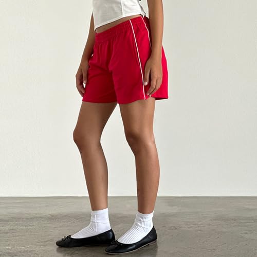 Image of Comfy Pajama Shorts Women Low Rise Lounge Floral Elastic Waist Micro Boxers Shorts Cute Sleep (Pj) Bottoms