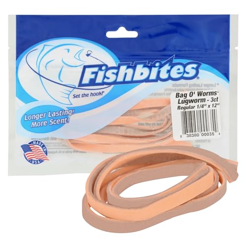 FishBites Bag O' Worms - 1/4" Lugworm - Long Lasting Brown