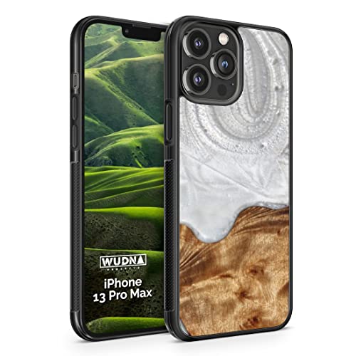 Coque iPhone 13 Pro Max en bois et résine blanche Arctic WUDN fine