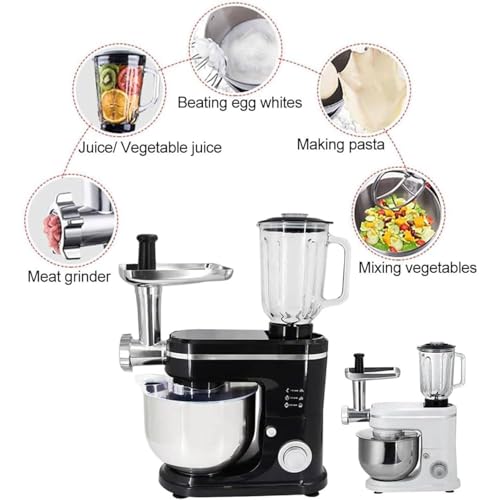 Impastatrice planetaria con frullatore e tritacarne, impastatrice elettrica multifunzionale 3 in 1, impastatrice con ciotola in acciaio inox per ristoranti e pasticcerie