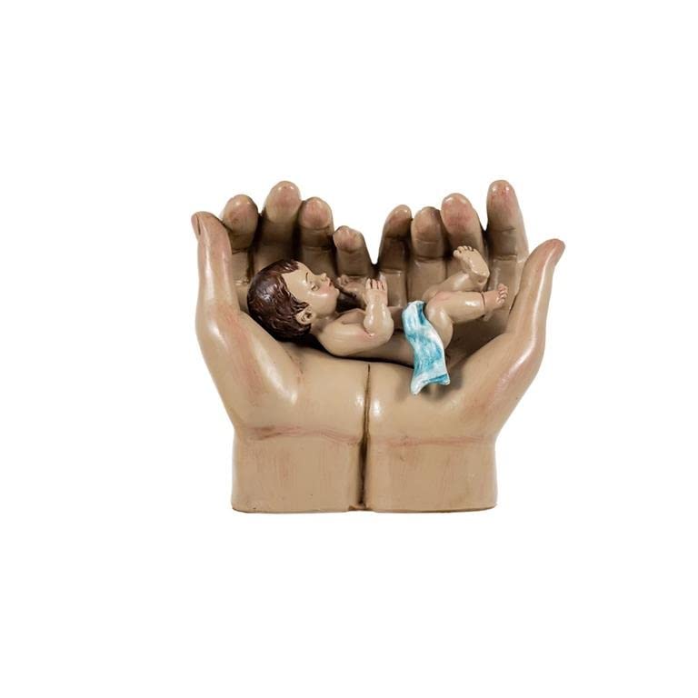 Figure Mains de Dieu avec Enfant endormi 9 cm statuette spirituelle
