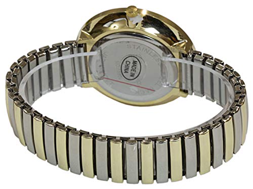 Super Large Face Easy To Read Two-Tone Stretch Band Watch #TOP3