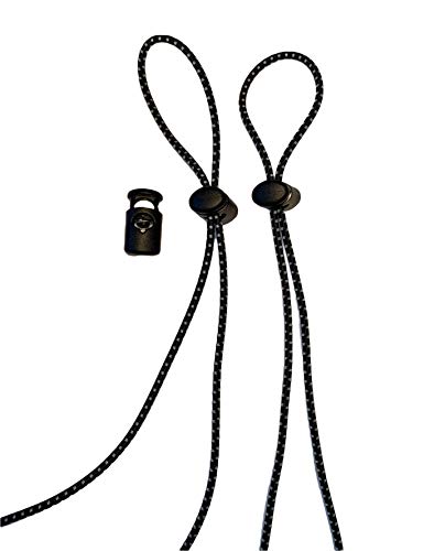 GK Swimwear Replacement Bungee Cord Goggle Strap Kit (2 Sets) (Jet Black)