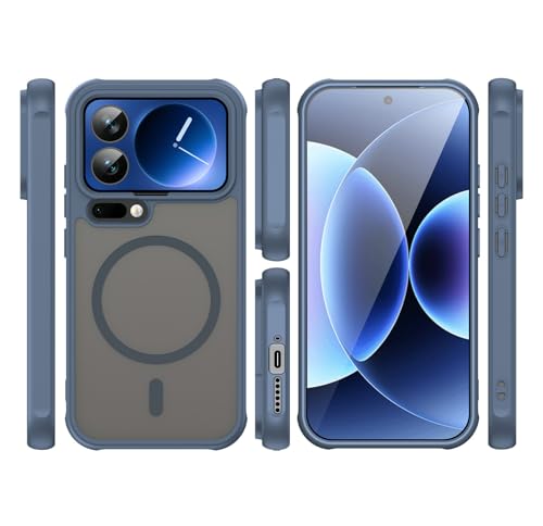 Image of Compatible with Xiaomi 17 Pro Case Cover,Compatible with MagSafe,Anti-Fall,Compatible with Xiaomi 17 Pro 5G 25098PN5AC Cell Protective Phone Case Blue