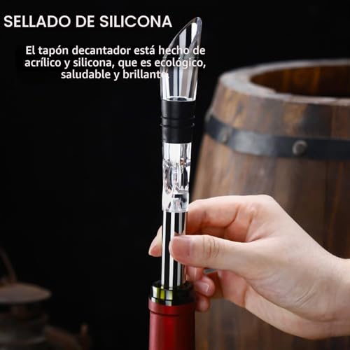 Miniatura 5 de Enfriador De Vino De 2 Piezas, Accesorios 3 En 1 De Acero Inoxidable Para Botellas, Regalos Para Hombres Y Amantes Del Vino