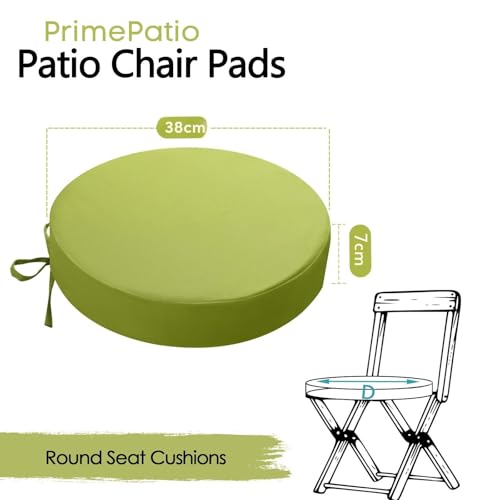 Coussin de jardin rond haut de gamme vert 38 cm imperméable épaisseur 7 cm