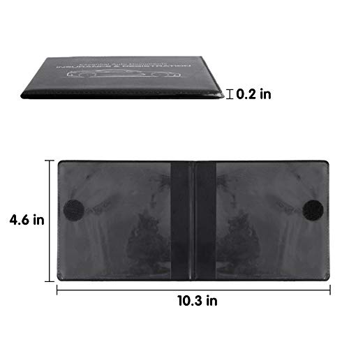 MICUB Auto Car Essential,Car Registration and Insurance Card Black Documents Holder 2-Pack,For Car,Truck,Suv and Other Vehicle,Case Wallet for Car Documents Organizer