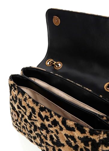 Sac bandoulière GUESS Giully II imprimé léopard marron clair à rabat - 3