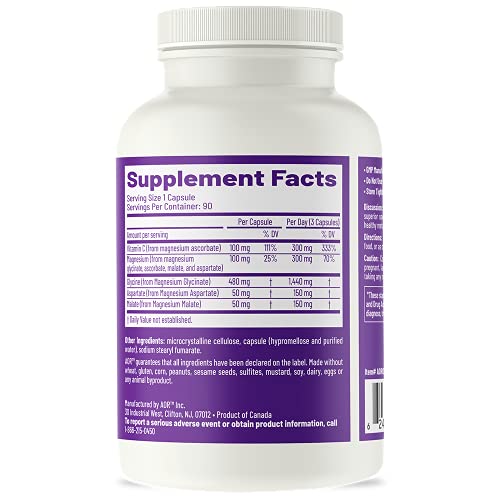 Aor, Advanced Magnesium Complex, Dietary Supplement, Promotes Bone And Cardiovascular Health, Muscle And Nerve Function, 90 Capsules (90 Servings) #TOP2