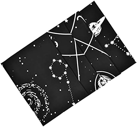 Yugarlibi Astrology Tapestry Wall Hanging, Black Tarot Card Constellation Tapestry, Sun and Moon Wall Art for Bedroom Living Room, 150x130 cm
