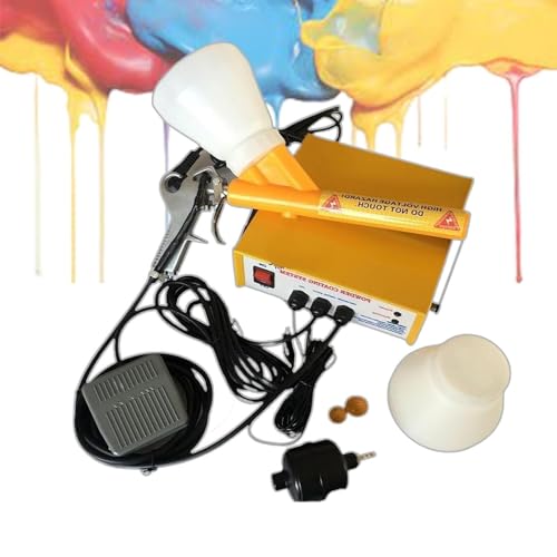 Coating Spray Gun,Electrostatic Powder Coating Tools,with Powder Coating Gun, Foot Switch, Power Source