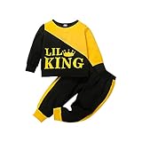 patchworkfamilie serie 【Design】 Kleinkind Baby Jungen 2 Stück Herbst Winter Patchwork Pullover Set, Langarmshirt, 