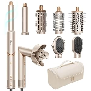 UKLISS Hairstyler 8 in 1 Set, Pro Airstyler & Haartrockner mit Air brush Wrap- Auto Lockenstab, Ionen Haarstyler Föhn Bürste | Rundbürstenföhn Multistyler schnelles Styling für alle Haartypen