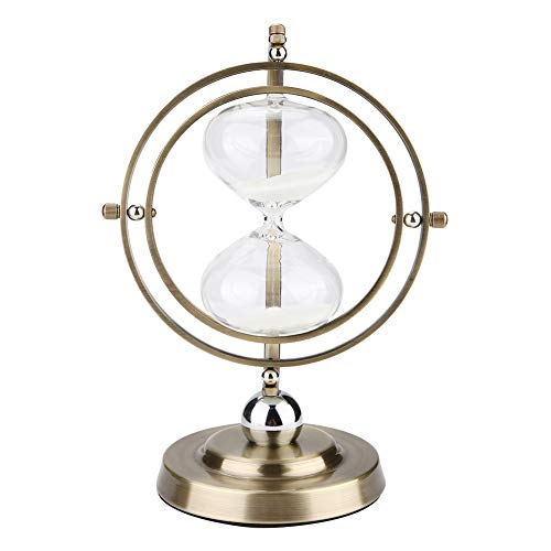 Sablier, Minuterie Rotative à 720 Degrés en Laiton et Verre pour Maison et Bureau