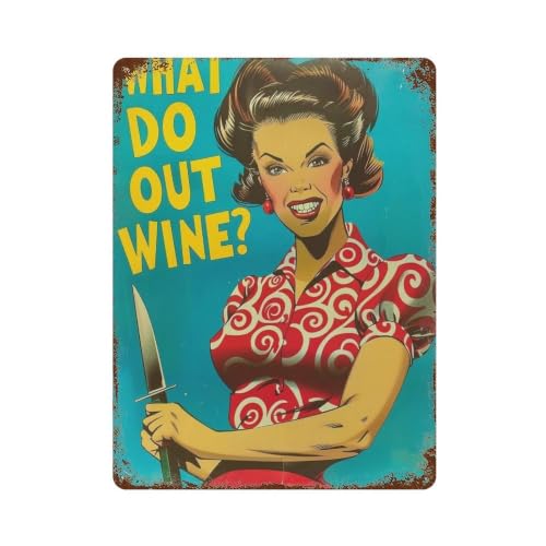 Art vintage Wine-Emergency-Housewife_01 : réveillez la nostalgie avec cette plaque en métal