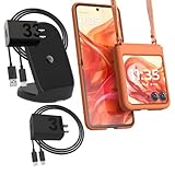 Motorola Razr 2024/2025 Spritz Orange Adjustable Cross Body Case + TurboPower Wireless Stand + 33W Charger + TurboPower 30W Charger