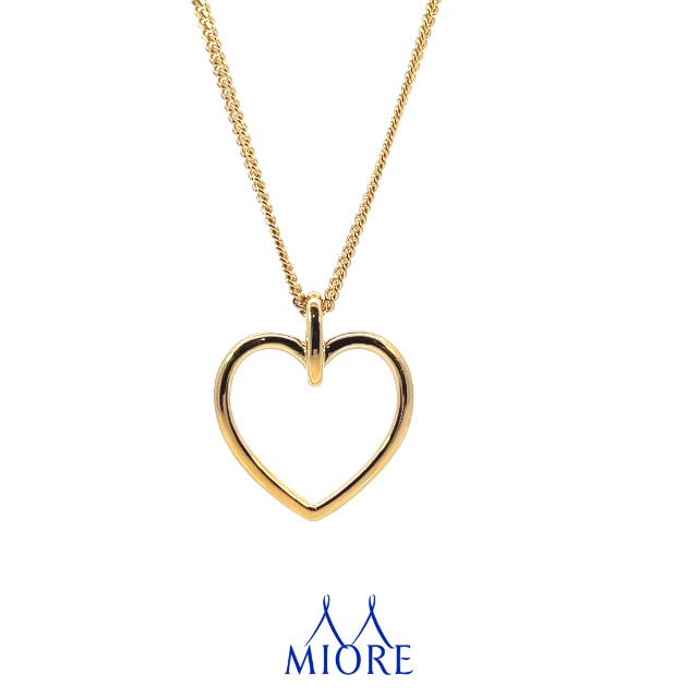 MIORE Collana Donna Argento 925 Con Ciondolo Cuore – Placcata Oro 18K O Argento, Made In Italy, Anallergica