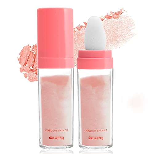 Boobeen Shimmer Powder Makeup Face Highlighter Powder Makeup Highlighter Contour Stick with Sponge Head, Create a Natural Look