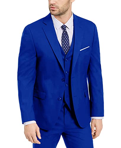 Image of Furuyal Men's Suits 3 Piece Slim Fit Suit Set,Two Button Wedding Business Tuxedo Solid Blazer Jacket Vest Pants with Tie