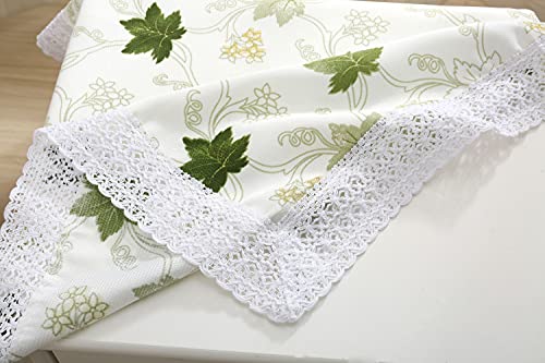 Bettop Square Tablecloth,Nightstand Tablecloth,Side Table Cover,Table Cloth For Bedside Table/ Nightstand/Night Table/Tea Table/End Table/Dressers,Table Dustcover Doilies For Furniture (Green Leaf) #TOP7