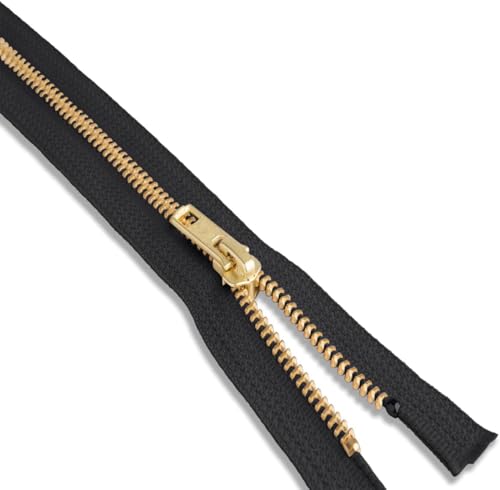 Metal Zipper Black 36 Inch Heavy Duty Brass Separating Zipper for Jackets, Coats, Sewing and Craft
