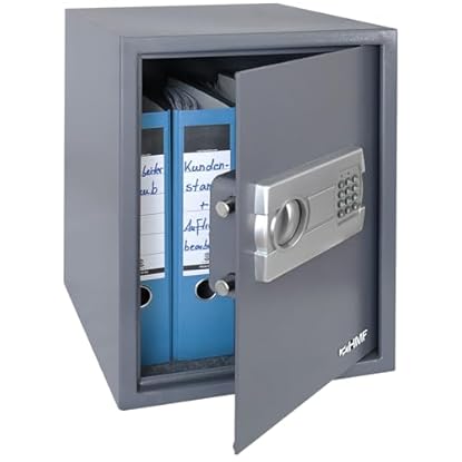 Foto di HMF 4612812 Cassaforte Mobile, Tresoro con Serratura Elettronica, Armadi di Sicurezza, Raccoglitore A4, 48 x 36 x 37 cm, antracite