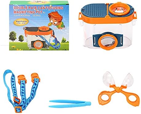 RUIXIA Bug Catcher and Viewer Microscope Kids Educational Science Nature Exploration Tools with Tweezers 2.6X/4.5X Backyard Explorer Insects Observation Magnifying Pot Living Adventure Critter Case 9 41bVNqGAbcL. AC