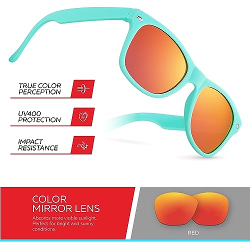 Image of Retro Rewind Kids Sunglasses for Boys Girls Age 3-12 - Shatterproof UV400 Toddler Children Sun Glasses