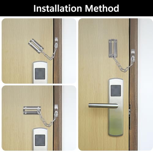 Flintronic Türkette, Edelstahl Sicherheitskette, Tür Kettenschloss mit Schrauben, Innen Türkette Haustür, Türsicherheitskette, Türkettenschloss Diebstahlschutz für Hotel Familie Innentüren Türen