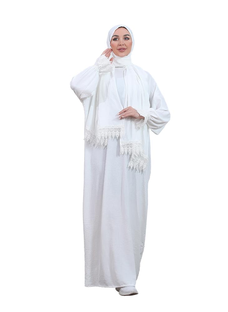 Elegant One-Piece Abaya and Prayer Dress Crepe Solid Color | Lightweight and Comfortable | Hijab Abaya Suit