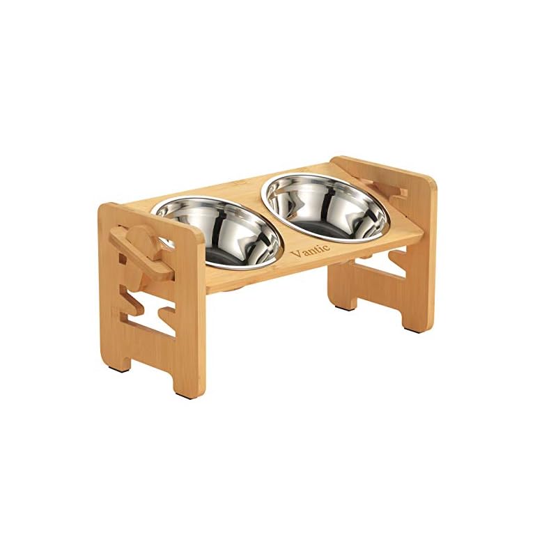 Vantic Elevated Dog Bowls Adjustable with Stand for Small Dogs