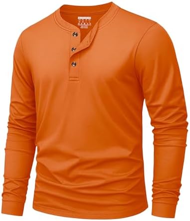 KEFITEVD Henley Shirt Herren Langarmshirt Baumwolle Langarm mit Knopfleiste | Henley Herren Männer,Langarmshirt,Longsleeve,Baumwolle,Regular Fit,Basic,Lässig,Casual,Business,Arbeit