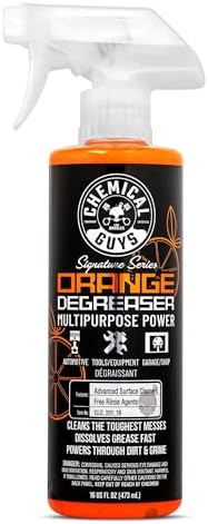 Chemical Guys Signature Series Orange Degreaser - Heavy Duty All Purpose Cleaner for Engines, Tires, Undercarriages, Tools and More - Professional Strength, Breaks Down Grease, Oil and Grime, 16 oz