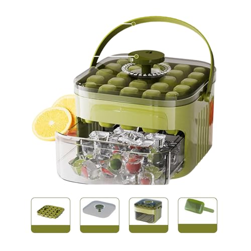 アイスメーカーの再利用可能なプレスタイプボックス蓋付きとビン冷蔵庫金型簡単なプレス家庭用アイス型を解放する