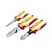 Wiha 32968 3 Piece Insulated Industrial Grip Pliers and Cutters Set, Red