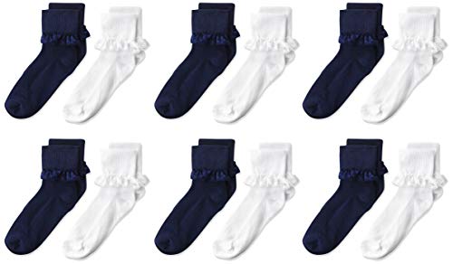 The Children's Place Girls' Socks 6-Pack, Multi CLR, S 11-13