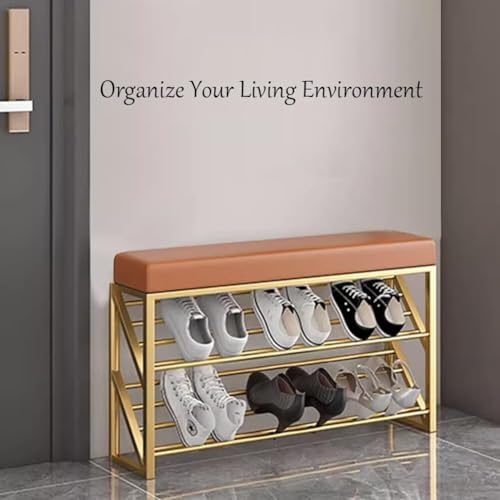 Banc de rangement de chaussures à 2 niveaux support et meuble d'entrée - 8