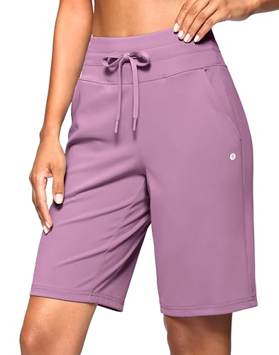 Bermuda long femme taille haute anti-frottement avec poches fonctionnelles