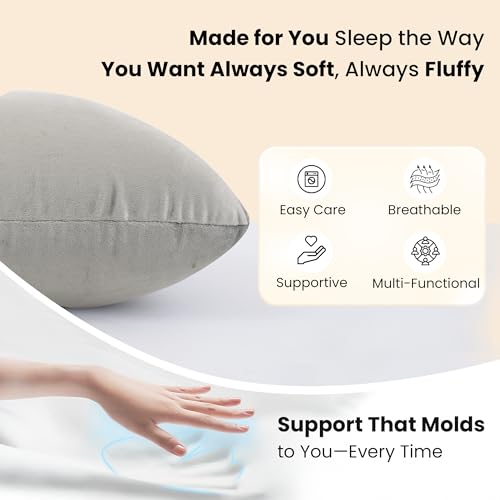 Image of CareFoam Memory Foam Square Cushion for Car, Sofa /Diwan, Bed, Chair & Decoration | Highly Durable, Hypoallergenic | 14 inchx 14 inch x 4 inch | Velvet Cover | Grey, Pack of 5