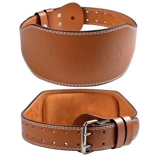 7mm Genuine Leather Weightlifting Belt, 4”& 6”Width, Double Prong Power